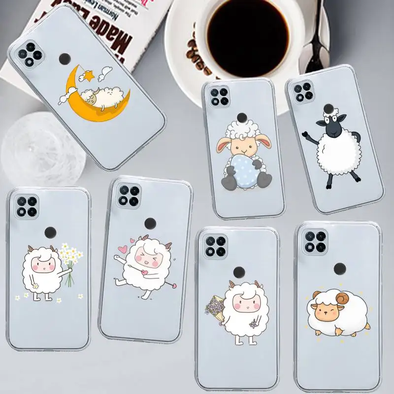 

sheep cute cartoon animal Phone Case Transparent for Xiaomi redmi note 8 9 10 11 t lite pro ultra mix 4 k40