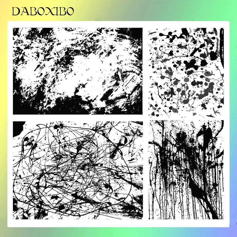 

DABOXIBO Graffiti Background Clear Stamps For DIY Scrapbooking/Card Making/Photo Album Silicone Decorative Crafts 13X13