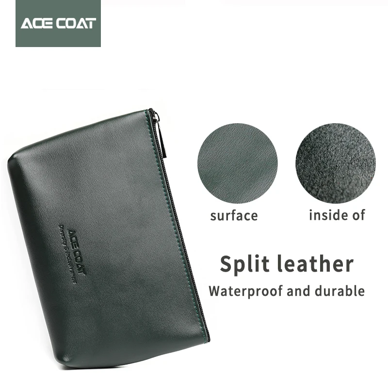 Сумка для мыши ACECOAT из спилковой кожи чехол хранения беспроводной адаптера