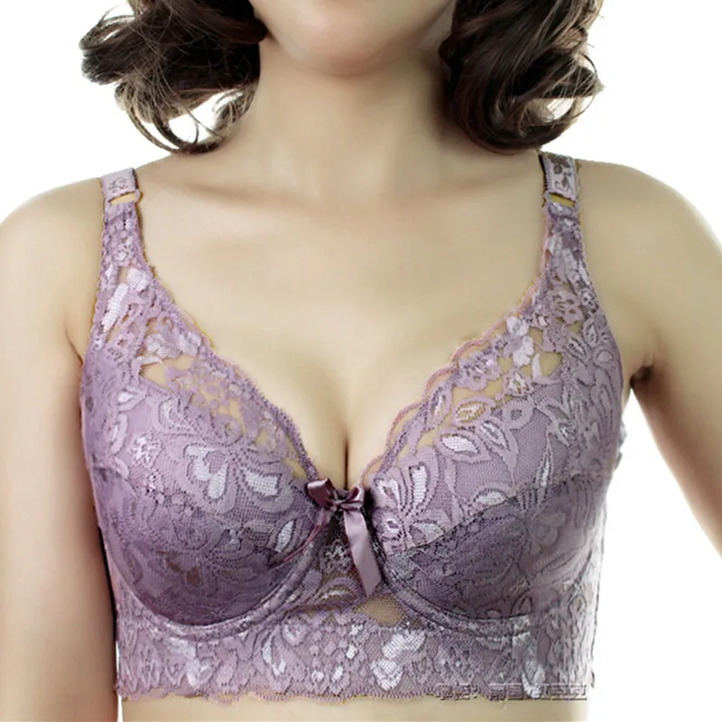 Xianqifen 40 90 46 нижнее белье Плюс большой размер на косточках Топ bh bralette кружевной сексуальный женский бюстгальтер нижнее белье Глубокий V бюстгальтер C D чашка