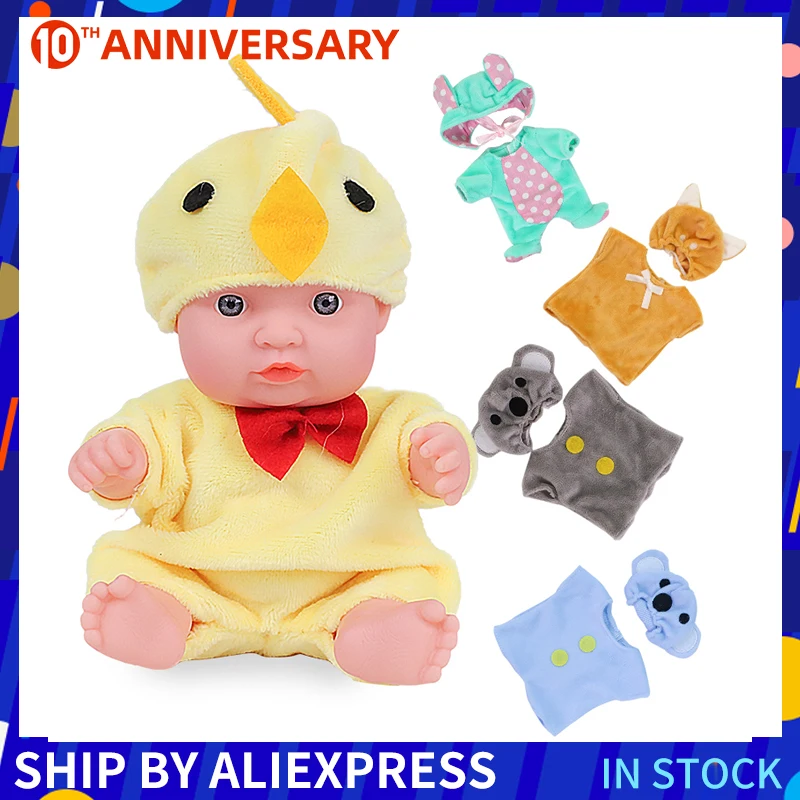 8 дюймов Милая Одежда Bebe Кукла Reborn игрушки мягкие силиконовые аксессуары для тела