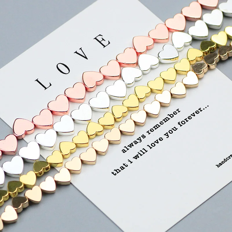 WLYeeS бусины из гематита в форме сердца натуральный камень для изготовления