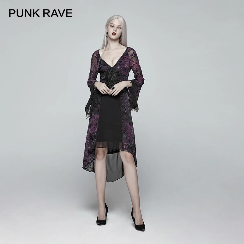 Женское платье до середины икры классическое вечернее в стиле панк Готическая