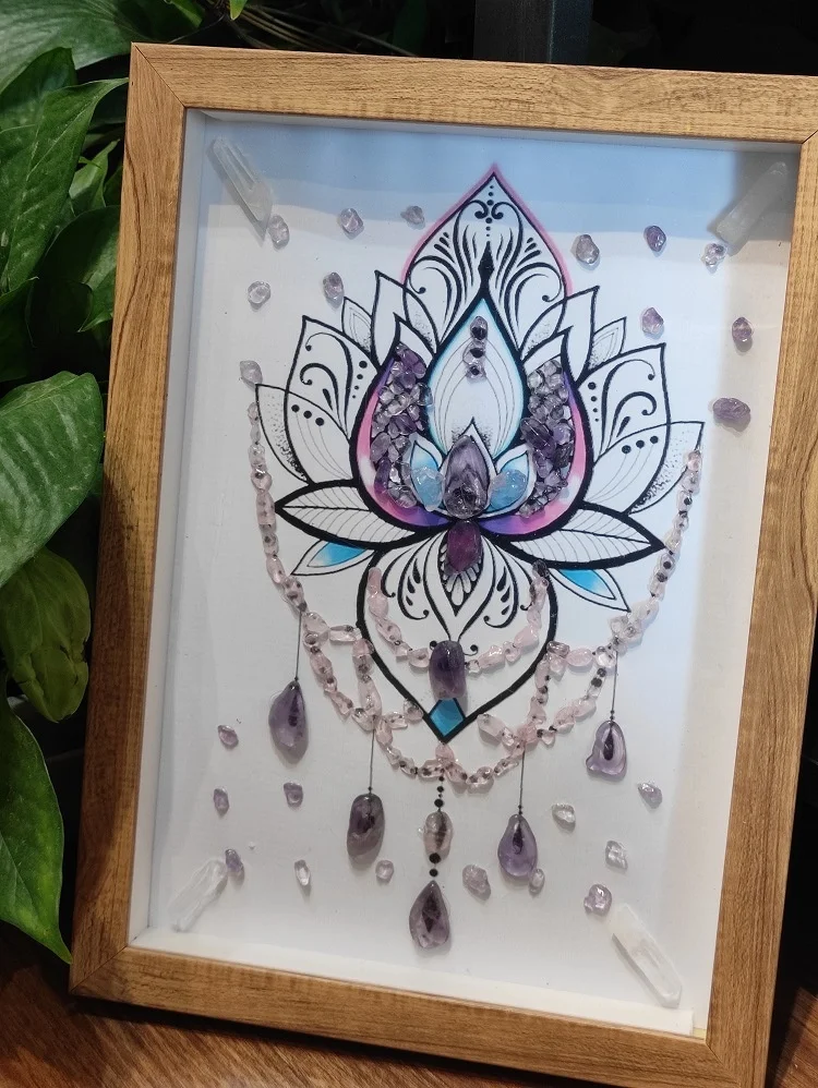 Pintura religiosa abstracta n&oacute;rdica, matriz de cristal de energ&iacute;a, pintura de meditaci&oacute;n de piedra rota, pintura de curaci&oacute;n energ&eacute;tica, decoraci&oacute;n del hogar y pared-5