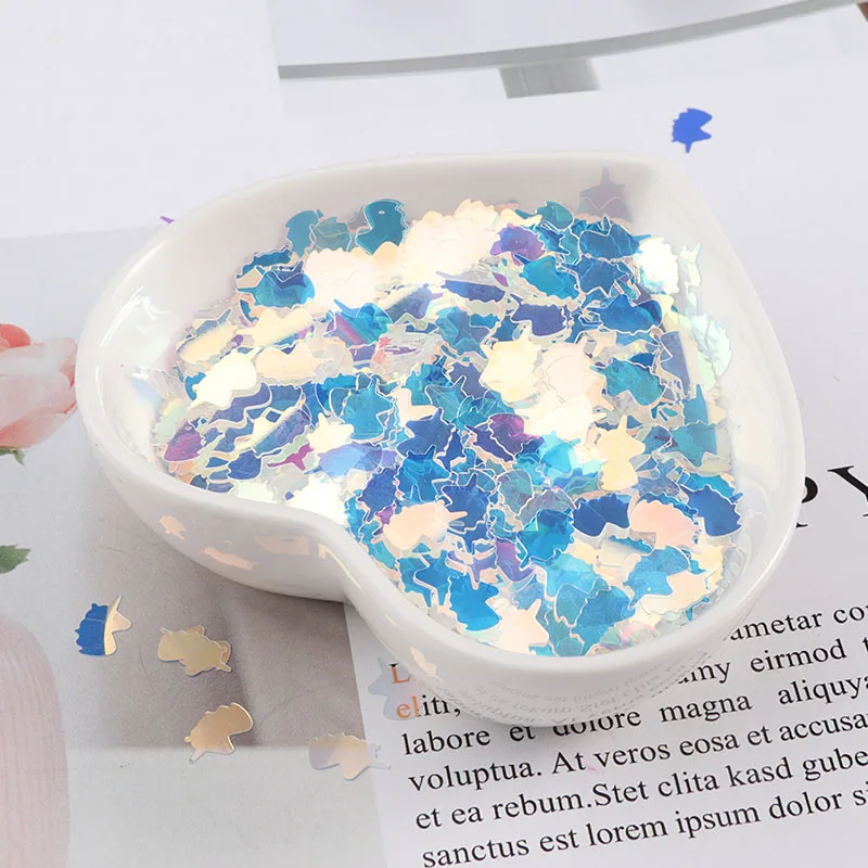 10 г/лот 5*8 мм ультратонкие ногти в форме единорога блестки для украшения ногтей