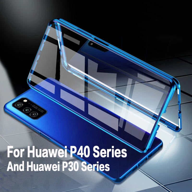 Магнитный адсорбционный чехол для Huawei P40 Lite Pro противоударный P30 задняя крышка из