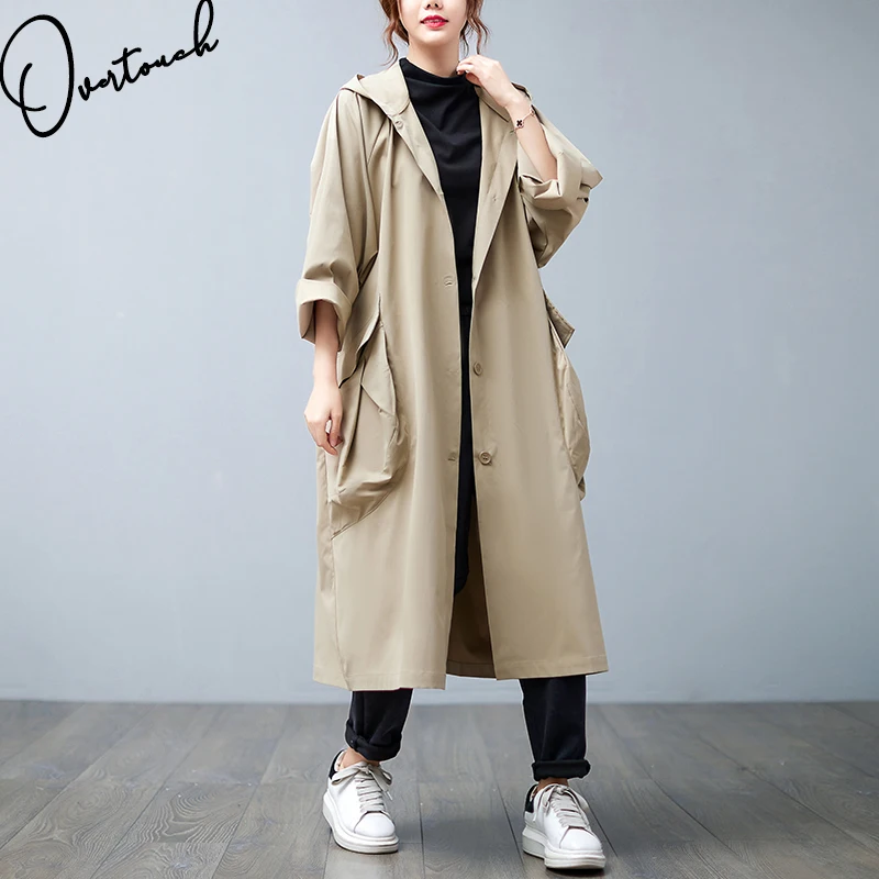 

Overtouch Bomber Jacket Coat Women Clothing Oversize Loose Casual Autumn Winter Cotton Hooded Vintage Female Lady Outerwear