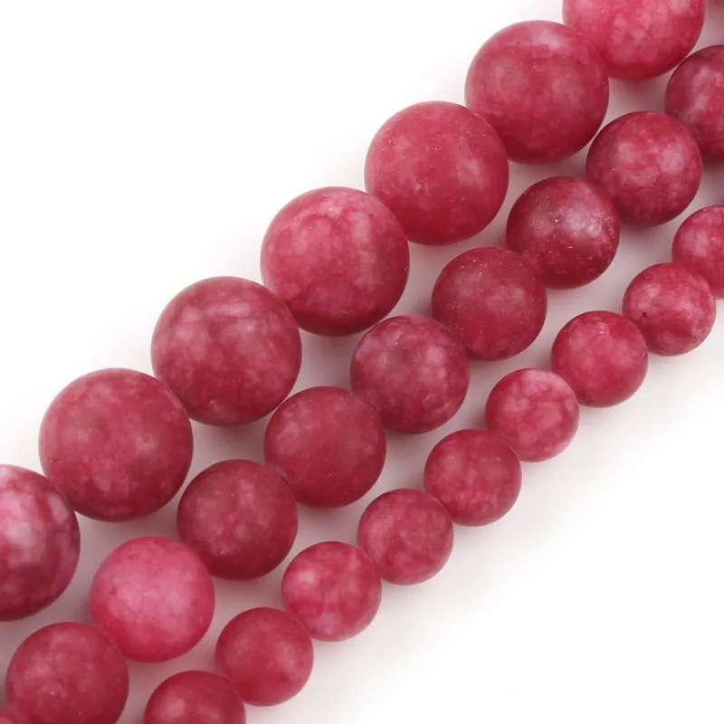 Матовый красный халцедон круглые свободные бусины стандартное Ожерелье браслет