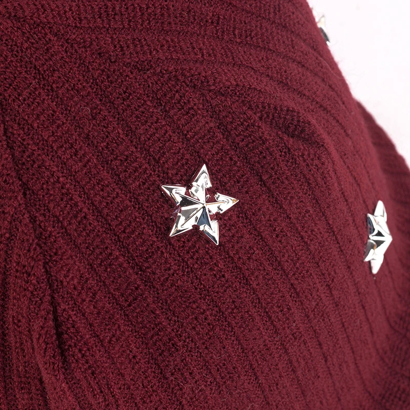 Geebro женская зимняя хлопковая Повседневная Шапка-бини в рубчик со звездами