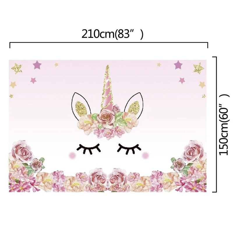 

Unicorn Birthday Party Decoration Background Kids Unicorn Party Baby Shower Newborn Photography Backgrounds Girls Party Supplies