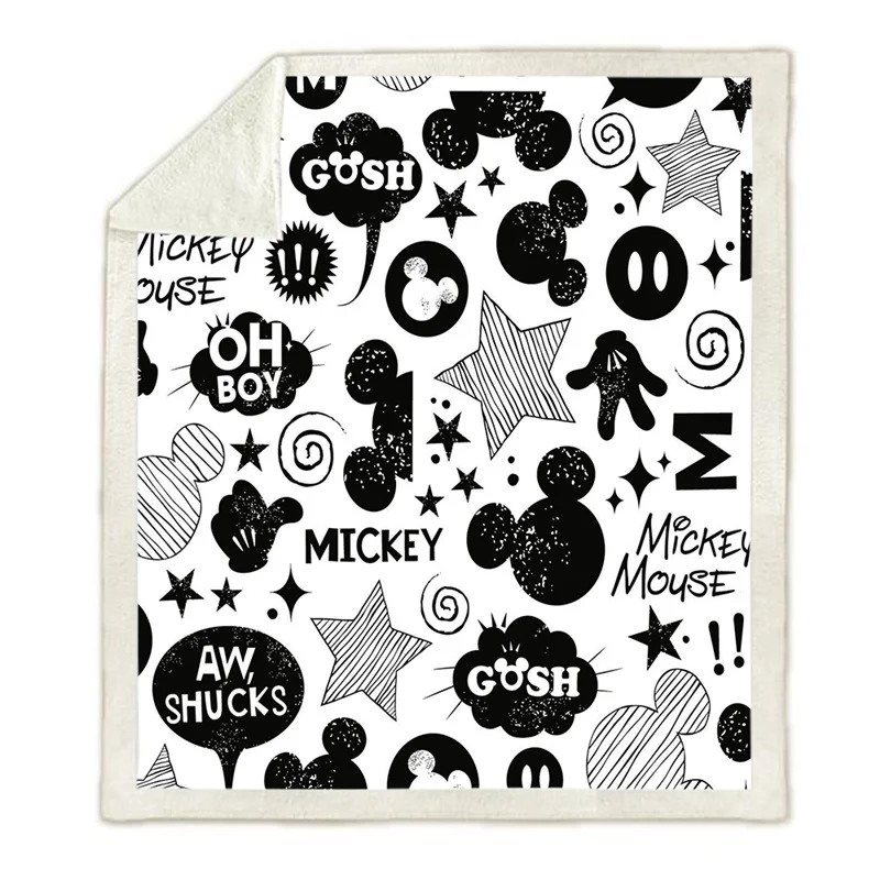 

Disney Throw Blanket Mickey Mouse Minnie Castle Warm Winter Sherpa Fleece Blanket Bedspread For Children Adults Sofa Beds Covers