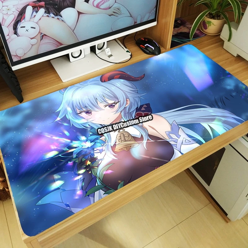

Game Genshin Impact Ganyu Large HD Laptop Decor Mouse Mat Mice Mat Tabletop Mouse Pad Keyboard Desk Mat Playmat Drop shipping