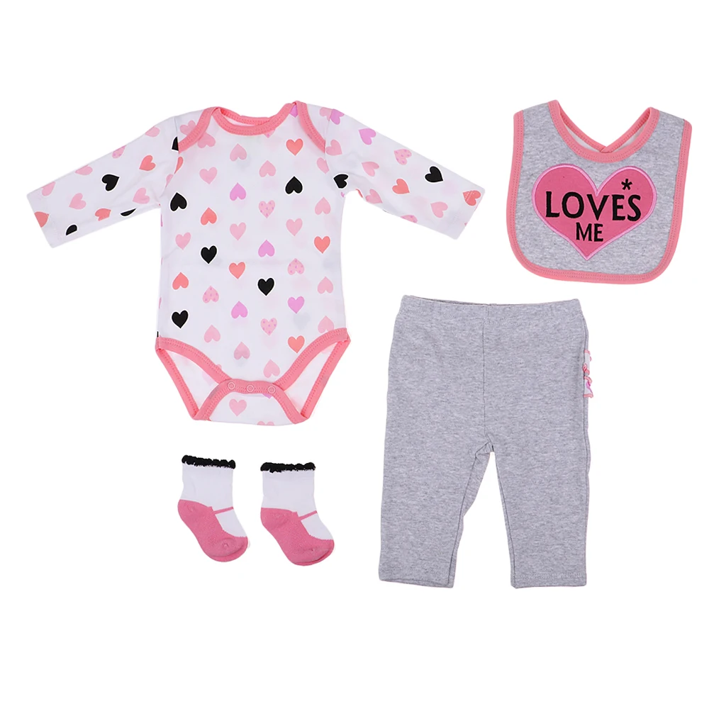 

Reborn Doll Clothes Set for 22-23 Inch Reborns Newborn Girl Dolls Jumpsuit Outfit, Baby Doll Casual Wear Accessories