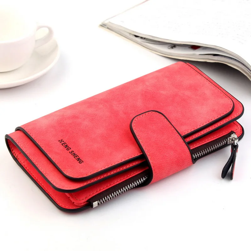 Модный кошелек Женская длинная сумка для денег сумочки на запястье монет молнии