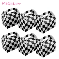 12pcs checkered racing party favor goodie box black white treat boxes racing birthday party supplies baby shower deco for kids