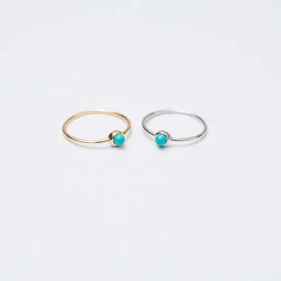 2020 Высококачественные золотые бирюзовые тонкие геометрические медные кольца на