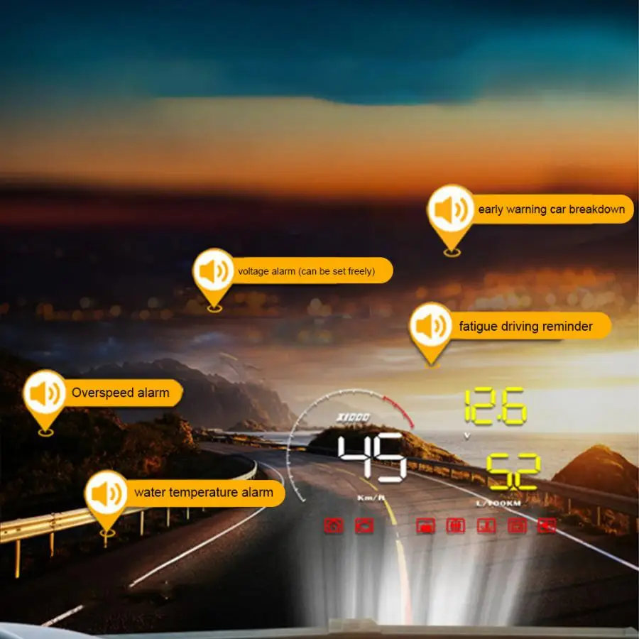 Автомобильный прибор для диагностики автомобиля A9 HUD универсальная система ODB2