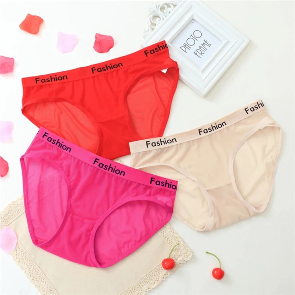 

2021 New Sexy Mesh Panties Transparent Underwear Women Low-rise Tempting Lingerie Lady Briefs Summer Hot style