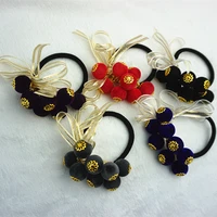 hair rope colored pompoms metallic feel fresh and beautiful hair accessories