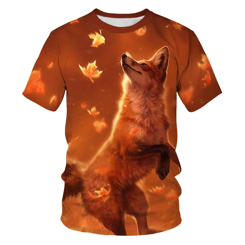 2021 3D Print fox Men/Women T-shirt Summer Short Sleeve Harajuku Shirt Cosplay Costume oversized t shirt camiseta masculina Tops