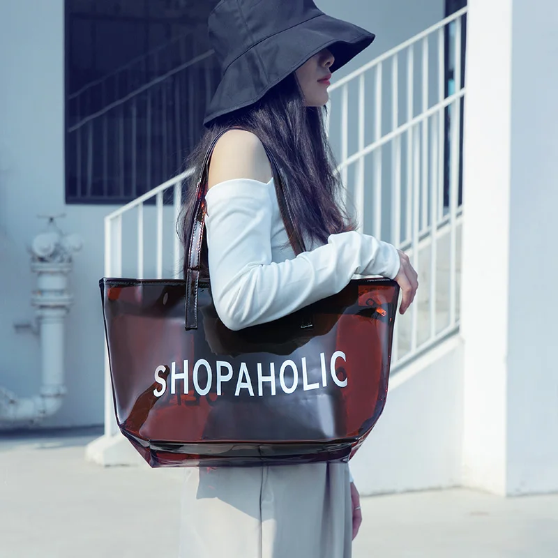 Прозрачные сумки для покупок большая вместительность ПВХ прозрачная сумка