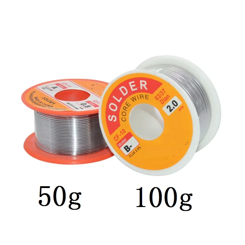 

NEW 100g 0.6/0.8/1/1.2 63/37 FLUX 2.0% 45FT Tin Lead Tin Wire Melt Rosin Core Solder Soldering Wire Roll No-clean