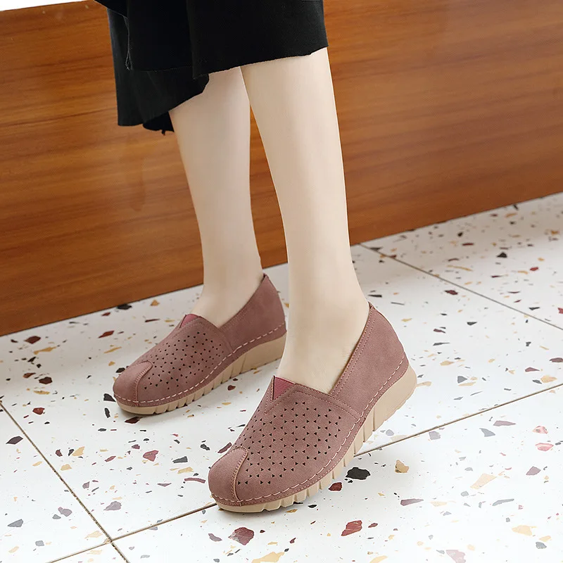 

Women Loafers Shoes 2021 Spring Hollow Out Flat Shoes Slip On Casual Shoes Fashion Feamle Footwear Women's Vulcanized Shoes