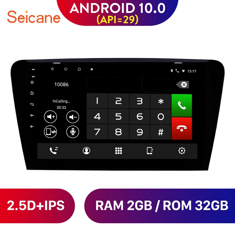 Автомагнитола Seicane 10 1 дюйма с GPS навигацией Android 0 1024*600 для SKODA Octavia (UV) 2015 2016 2017 Bluetooth