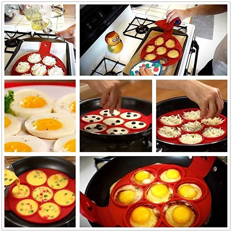 1 pcs Egg Ring Nonstick Silicone Round Rings Pancake Mold Reusable Non Stick Maker | Дом и сад