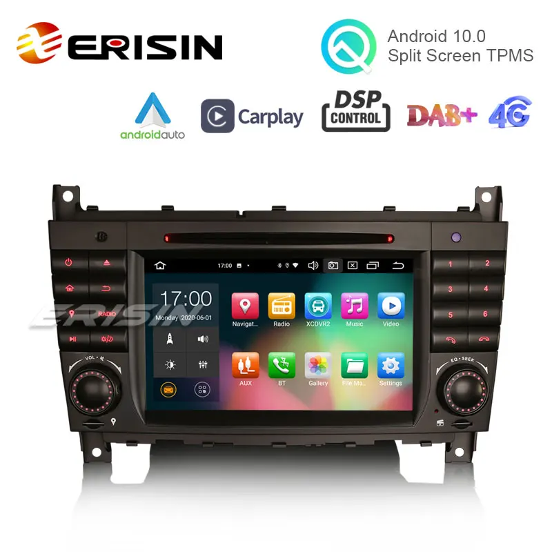 Erisin ES8169C 7 &quotOcta-Core Android 10 0 автомобильный DVD-плеер и Авто GPS DVR для Benz CLC W203 CLK W209 C280 C300