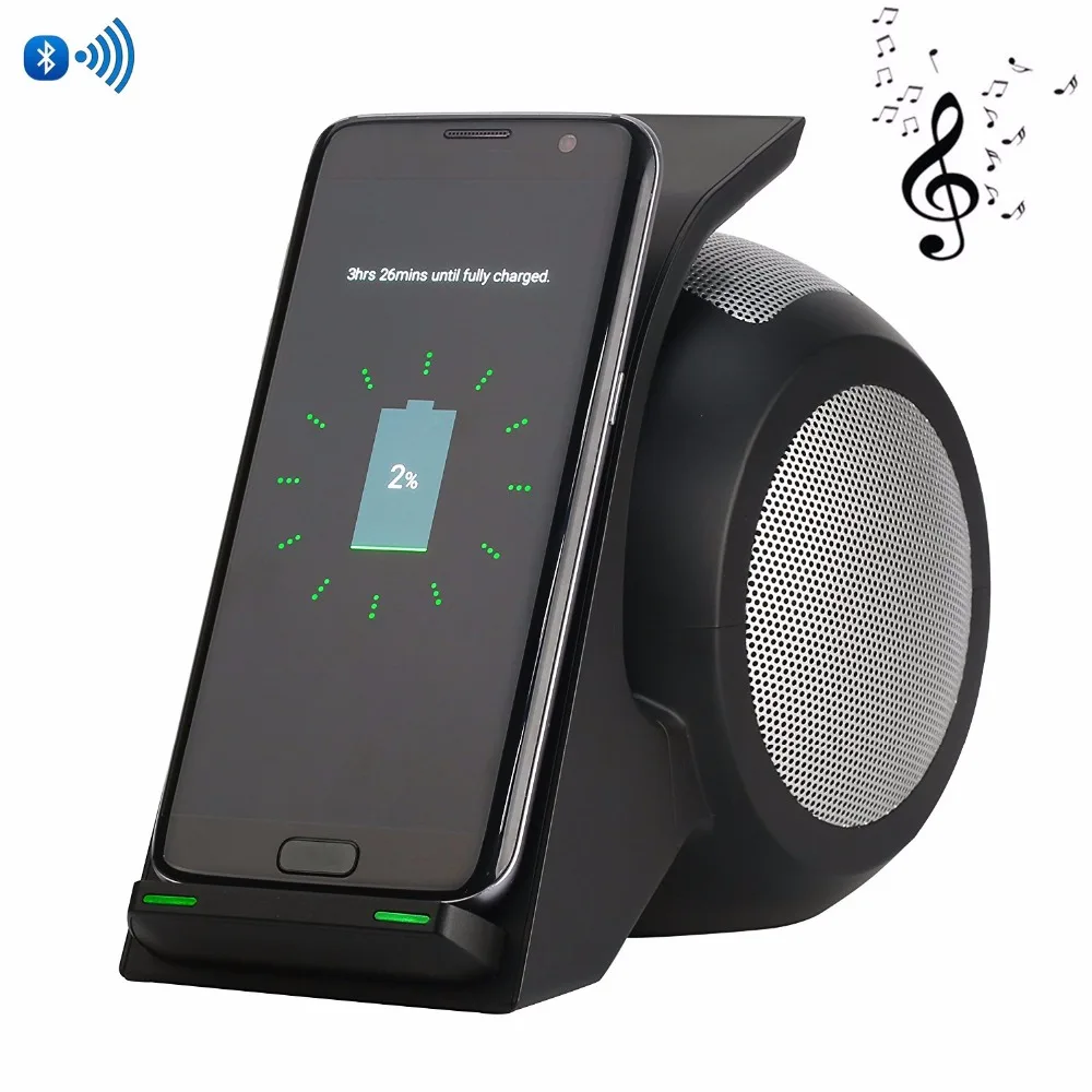 

2 in 1 S9 S9 Plus Fast Wireless Charger With Wireless Speaker Qi Wireless Charger Pad for iPhone X Samsung Galaxy Note 8