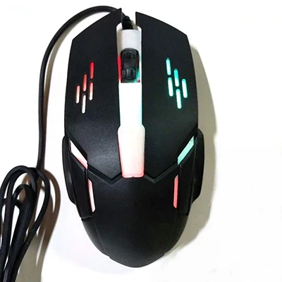 Черный Профессиональная Проводная игровая мышь 7 цветов красочная подсветка 1200 dpi оптическая мышь 3 кнопки USB Проводная мышка с подсветкой Прямая поставка - Цвет: Черный