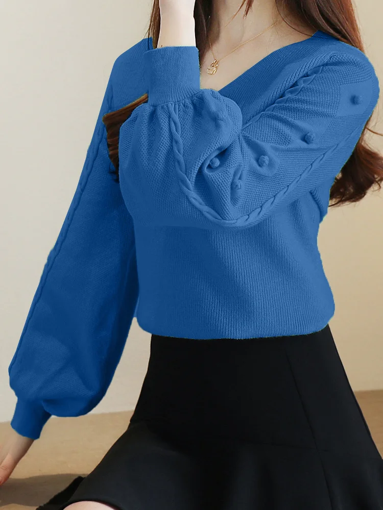 Женский свитер с V-образным вырезом Осень-зима 2021 Новый Свободный пуловер длинным