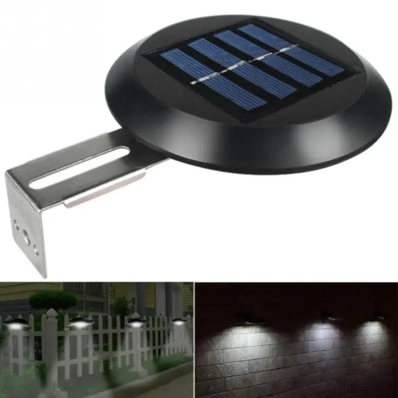 9 LEDs Yard Fence Night Pathway Outdoor Garden Gutter Wall Mount Home Grille Light Solar Powered Waterproof Sink Round