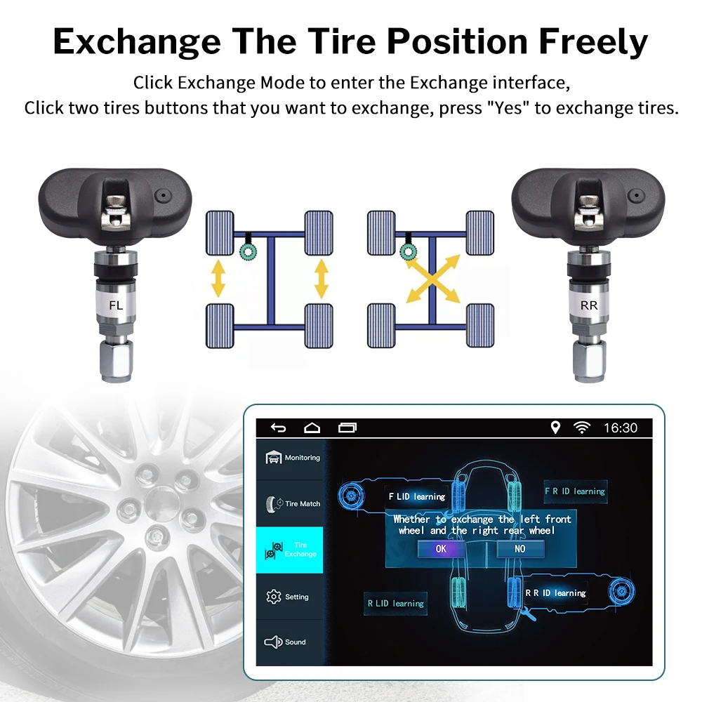 Deelife TPMS Android USB монитор давления в шинах Система для Автомобильный dvd-плеер Android gps навигация мультимедийный плеер Датчик TMPS