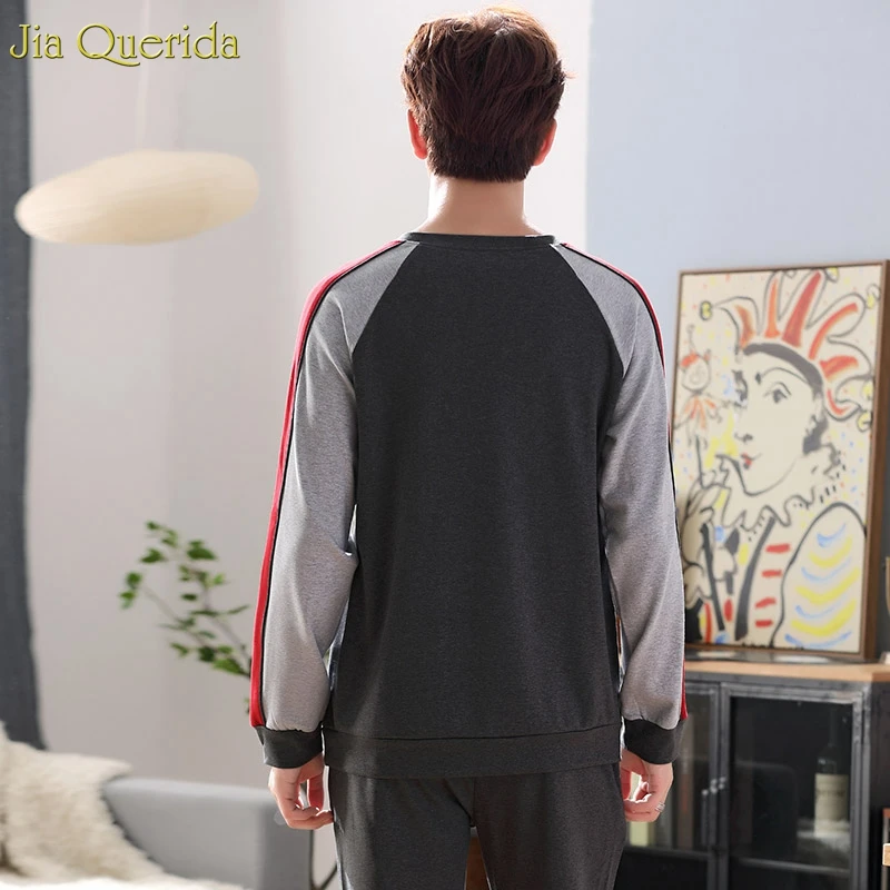 Мужская пижама из 100% хлопка большого размера 3xl 4xl 5xl в спортивном стиле с принтом