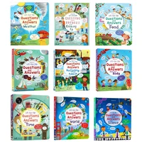 usborne questions and answers about timefoodweatherbodyworldscience english 3d flap picture book kids baby reading books