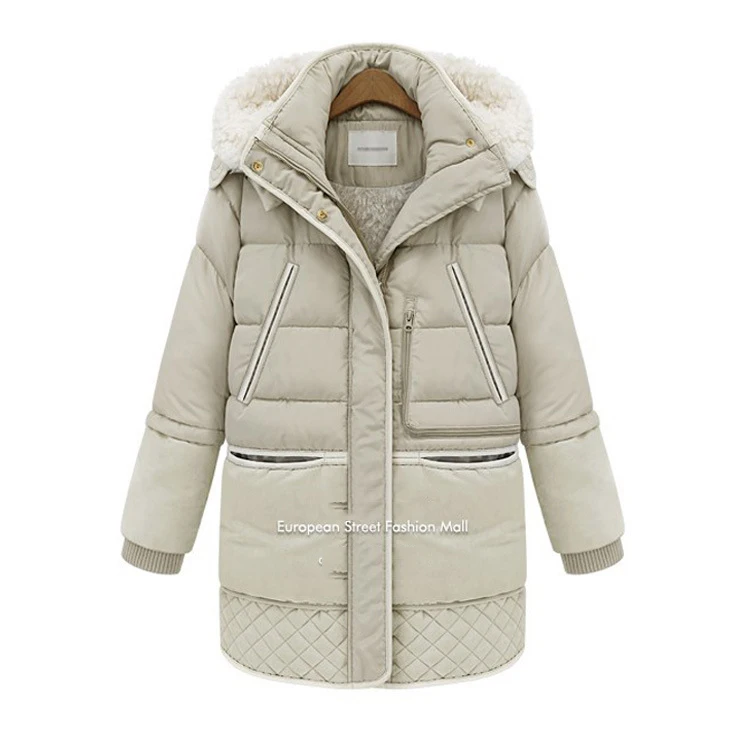 Женский пуховик на холодную зиму длинная куртка с капюшоном отложной воротник