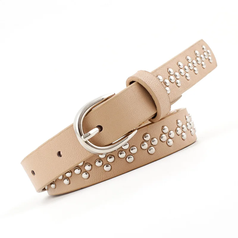 

2019 New Arrival Women Waist Belt Rivets PU Leather Strap for Womens Slim Waistband Female Ladies Apparel Accessories Black