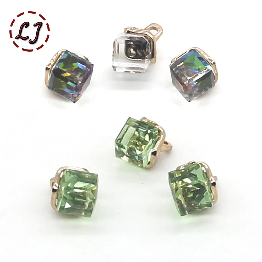 6 шт./лот горный хрусталь маленькие стеклянные пуговицы бриллиант драгоценность