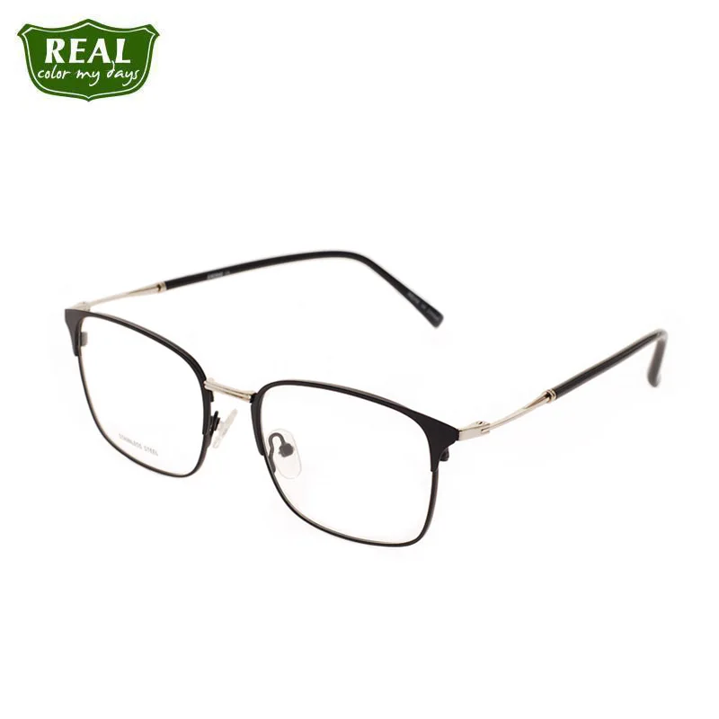 Настоящая классическая мужская металлическая оптическая оправа квадратные очки