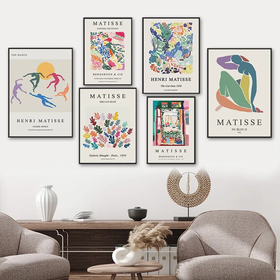 Абстрактные постеры Matisse с изображением девушки рук цветов кораллов в скандинавском стиле, настенная живопись на холсте, настенные картины ...