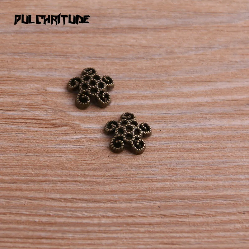 Pulchrode 40 шт. 4*12*12 мм два цвета бусины шапки Шарм полые маленький цветок Подвески Ювелирные аксессуары DIY сосуд подвески