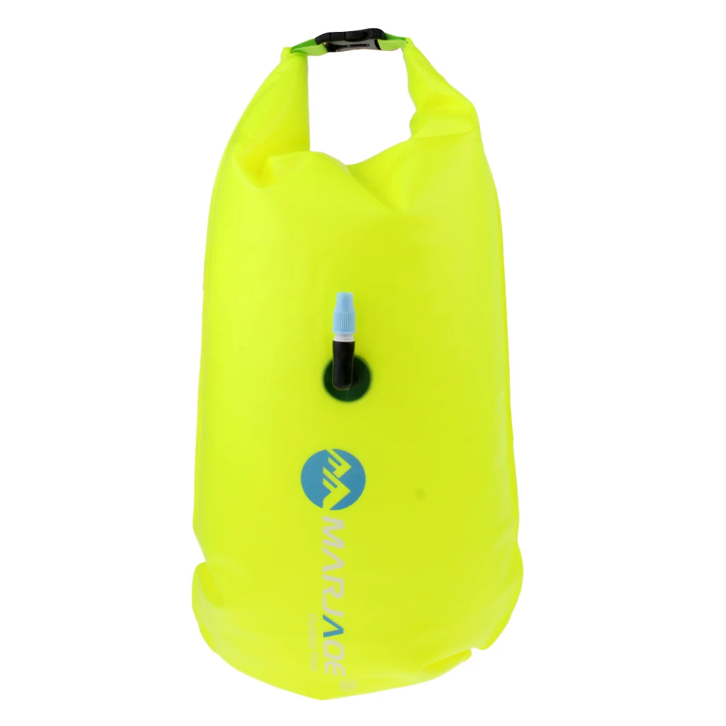 

High Visibility Inflatable Swim Buoy Open Water Swimming Tow Float Roll Top Dry Bag for Swimmers, Triathletes and Snorkelers