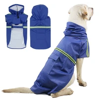 waterproof dog rain coat reflective dog rain jacket safety rainwear labrador poncho clothes outdoor large dog raincoat