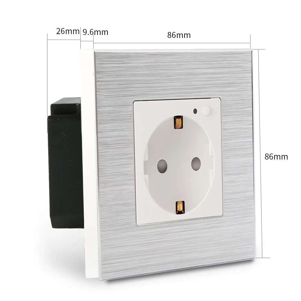 Настенная розетка с дистанционным управлением и поддержкой Wi Fi в алюминиевой