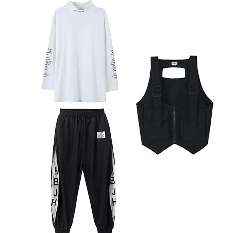 

Boy's hip-hop clothes, big sweatshirt, top, sleeve less coat, vest, street clothes, girl's pants, jazz dance clothes