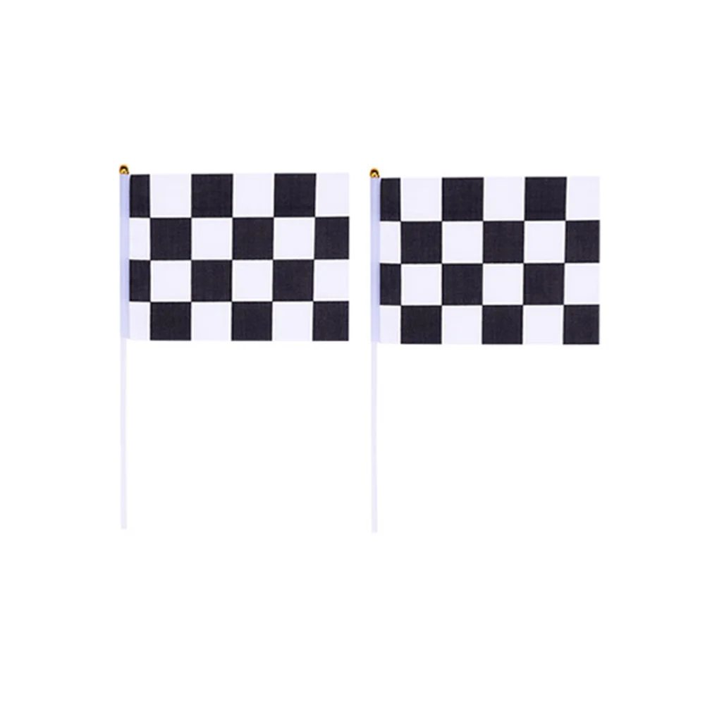 

30pcs Chequered Formula One F1 Racing Banners Hand Waving Flags (Black + White)