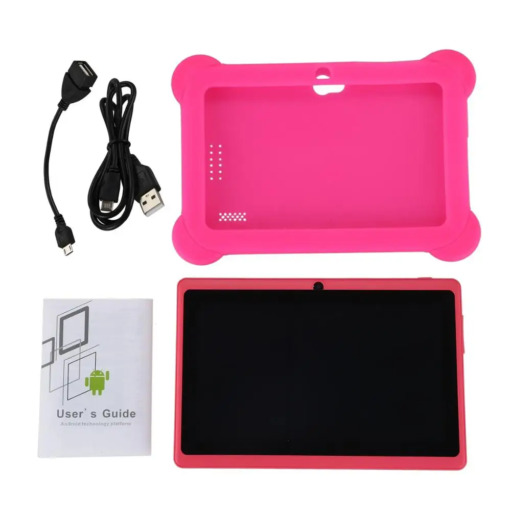 Pink 4 ГБ Android 4,4 Wi-Fi планшетный ПК красивые 7 дюймов пятиточечный мультитач Дисплей-специальное детское издание - Цвет: Pink