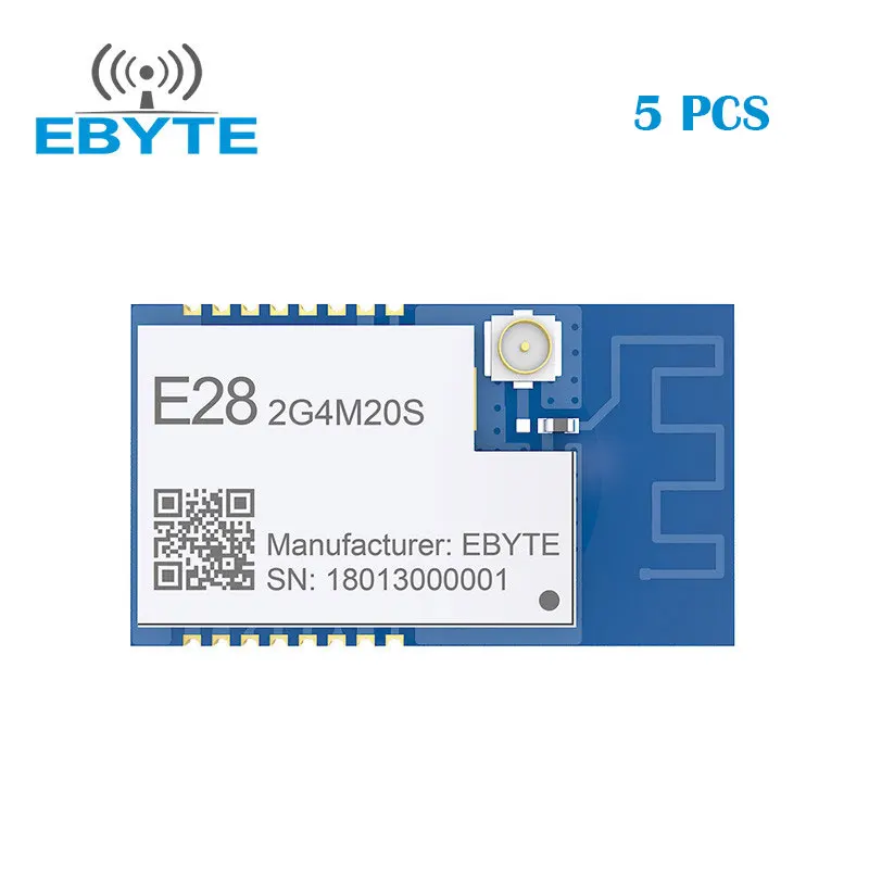 

5 шт. SX1280 синий зуб беспроводной модуль 2,4 ГГц 20 дБм LoRa большой диапазон 6 км EBYTE E28-2G4M20S BLE FLRC GFSK приемник приемопередатчика SPI